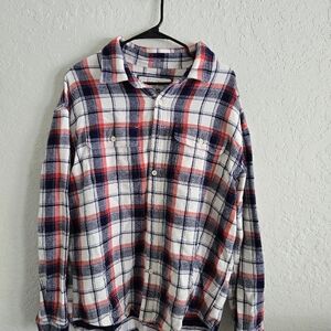 American Eagle Flannel Button Up Sweater